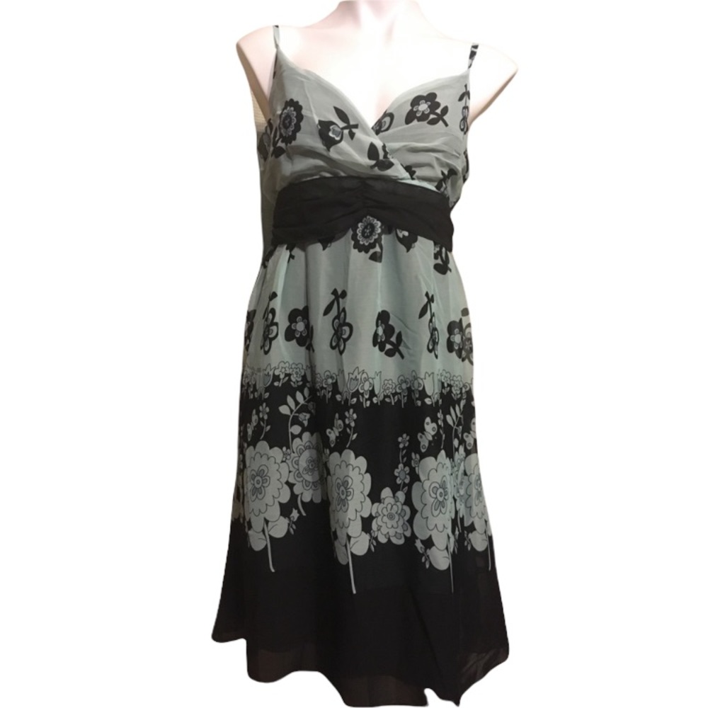 SALE Anthro Hale Bob blue black floral dress